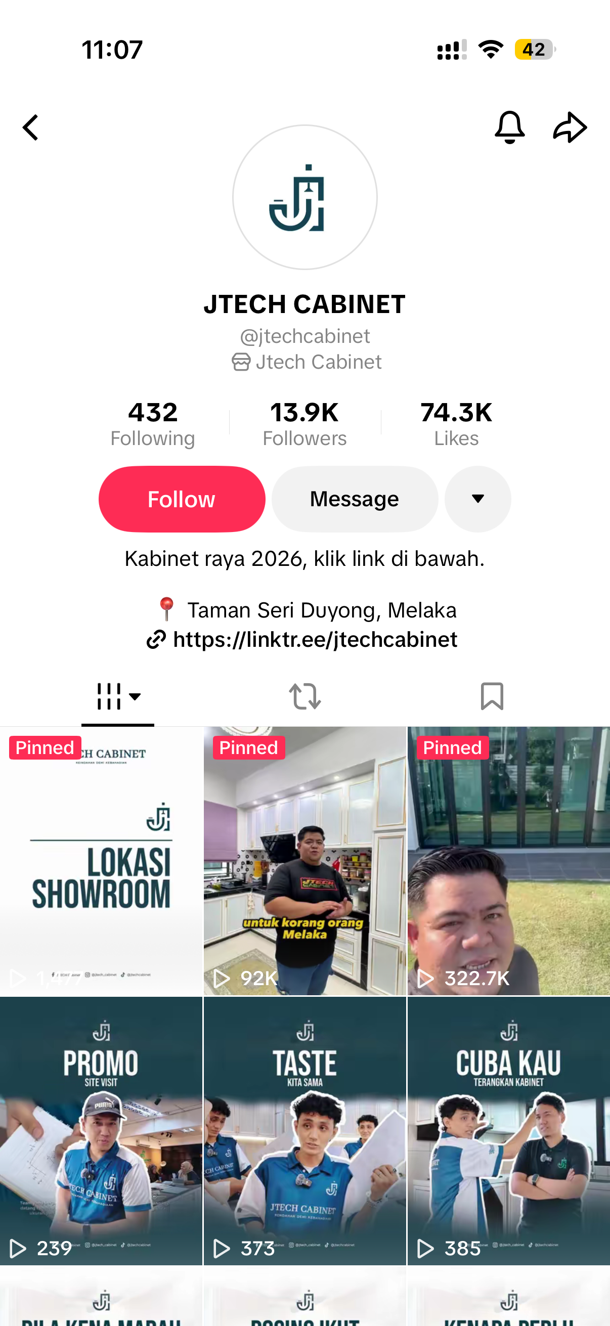 Jtech Cabinet TikTok Profile